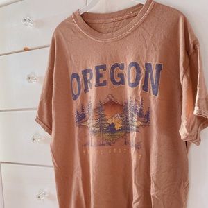 Tillys Brown Oversized “Oregon Pacific North West” Graphic Tee